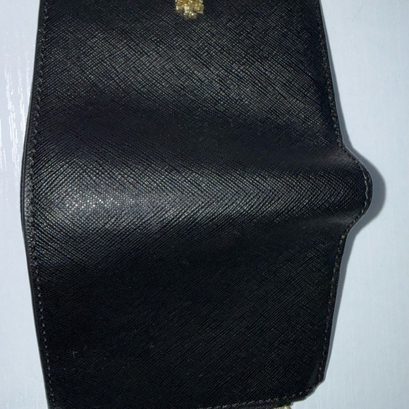 Tory Burch Black Textured Wallet with Gold Emblem - Picture 3 of 6